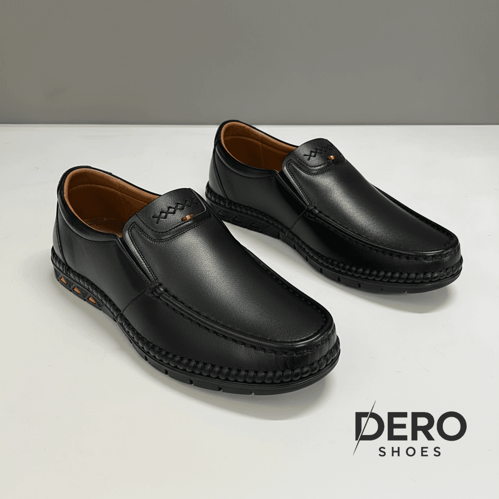 DR14 Giày Lười Nam Da Bò DERO Cao Cấp, May 6X Bắt Mắt, Hàng Full Hộp May Chắc Chắn