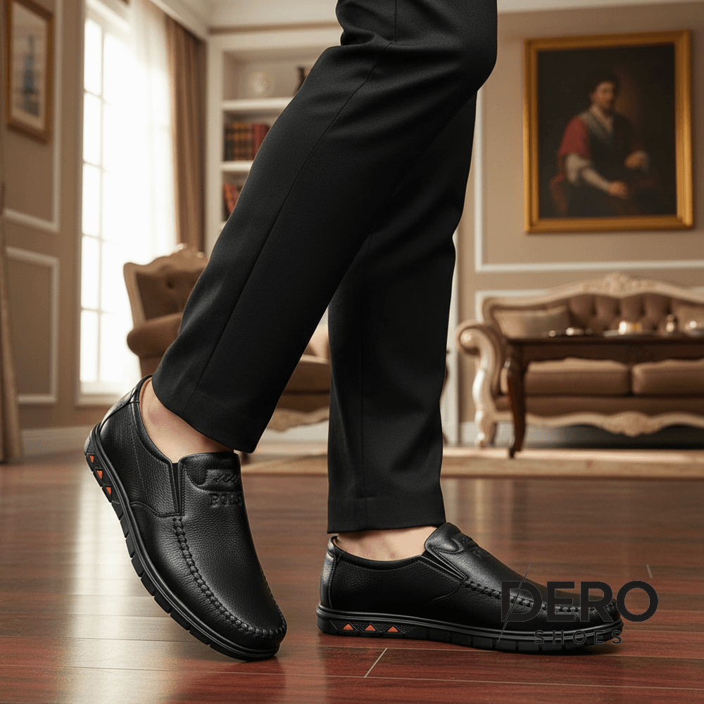 DR3B - Giày Da Bò Nam, Giày Lười Nam Cao Cấp Thiết Kế Tinh Tế Phong Cách Và Ôm Chân - Đen